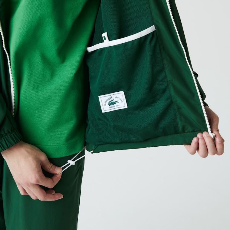 Lacoste Lette Strand-Resistant Zip Windbreaker Grøn | 0CvzPAWk