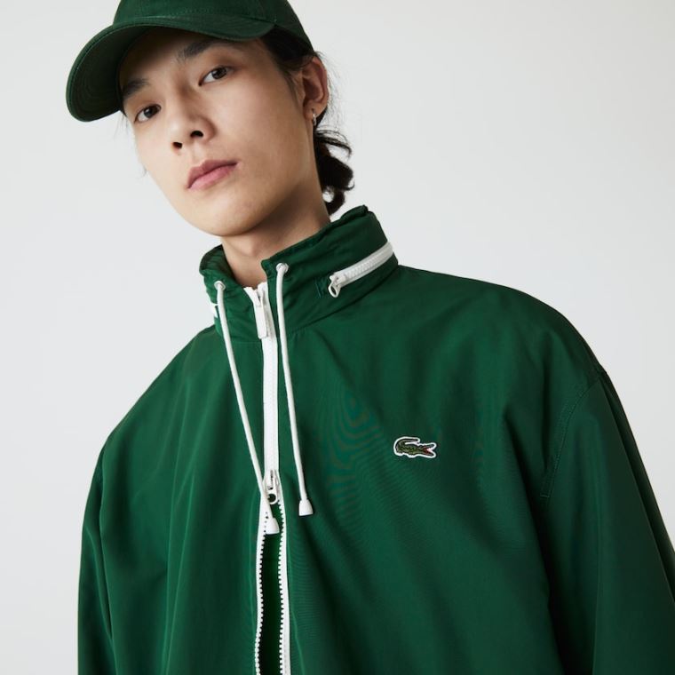 Lacoste Lette Strand-Resistant Zip Windbreaker Grøn | 0CvzPAWk