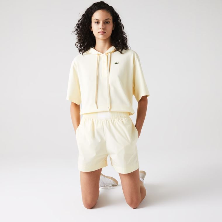 Lacoste Light Bomulds Poplin Shorts Gul | AMCnpD94