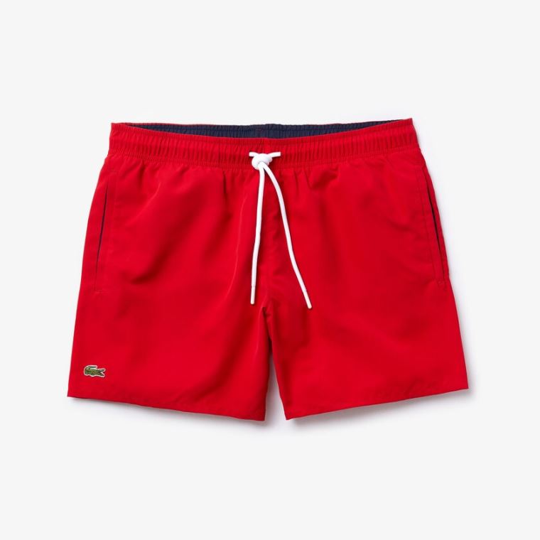 Lacoste Light Quick-Dry Swim Shorts Rød Mørkeblå Blå | j2ySPR0G