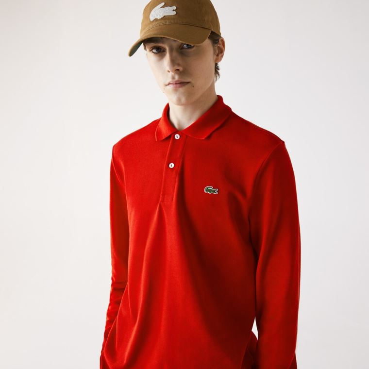 Lacoste Long-Sleeve Classic Fit L.12.12 Polo Rød | NVrYYl9q