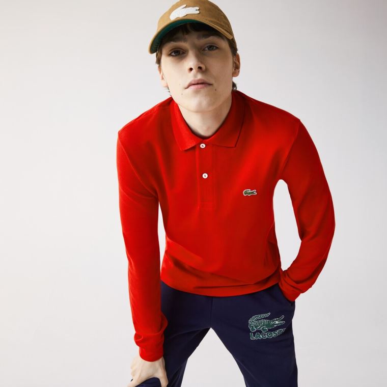 Lacoste Long-Sleeve Classic Fit L.12.12 Polo Rød | NVrYYl9q