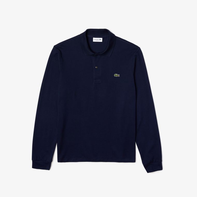 Lacoste Long-Sleeve Classic Fit L.12.12 Polo Mørkeblå Blå | ViqhHOB4