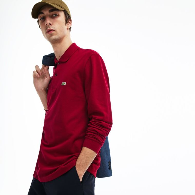 Lacoste Long-Sleeve Classic Fit L.12.12 Polo Mørkerød | mentyC9z