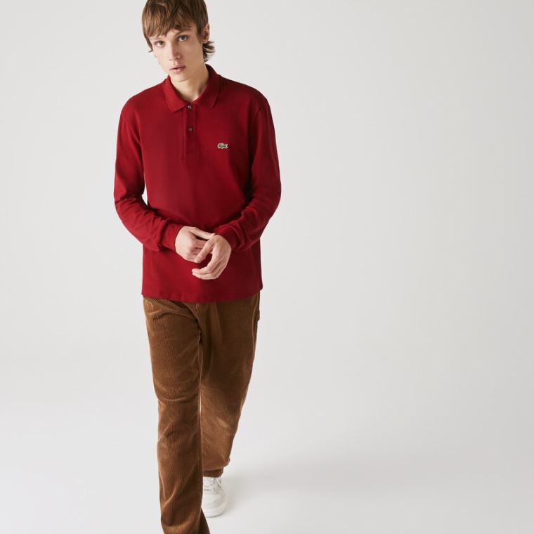 Lacoste Long-Sleeve Classic Fit L.12.12 Polo Mørkerød | mentyC9z