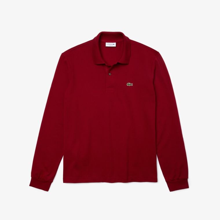 Lacoste Long-Sleeve Classic Fit L.12.12 Polo Mørkerød | mentyC9z