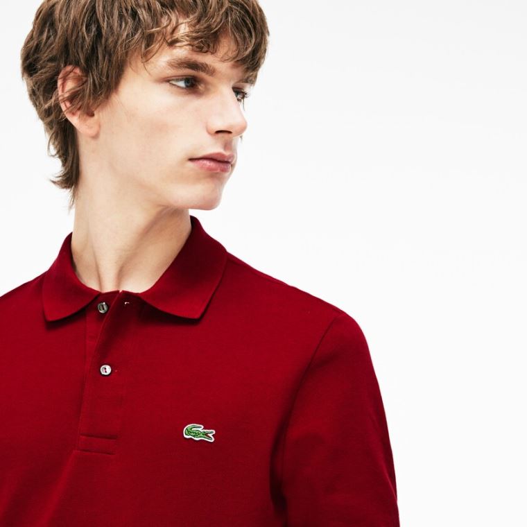 Lacoste Long-Sleeve Classic Fit L.12.12 Polo Mørkerød | mentyC9z