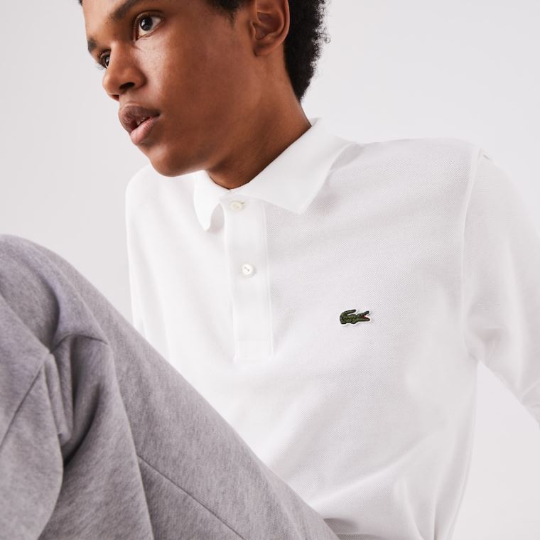 Lacoste Long-Sleeve Classic Fit L.12.12 Polo Hvide | vNkngenL