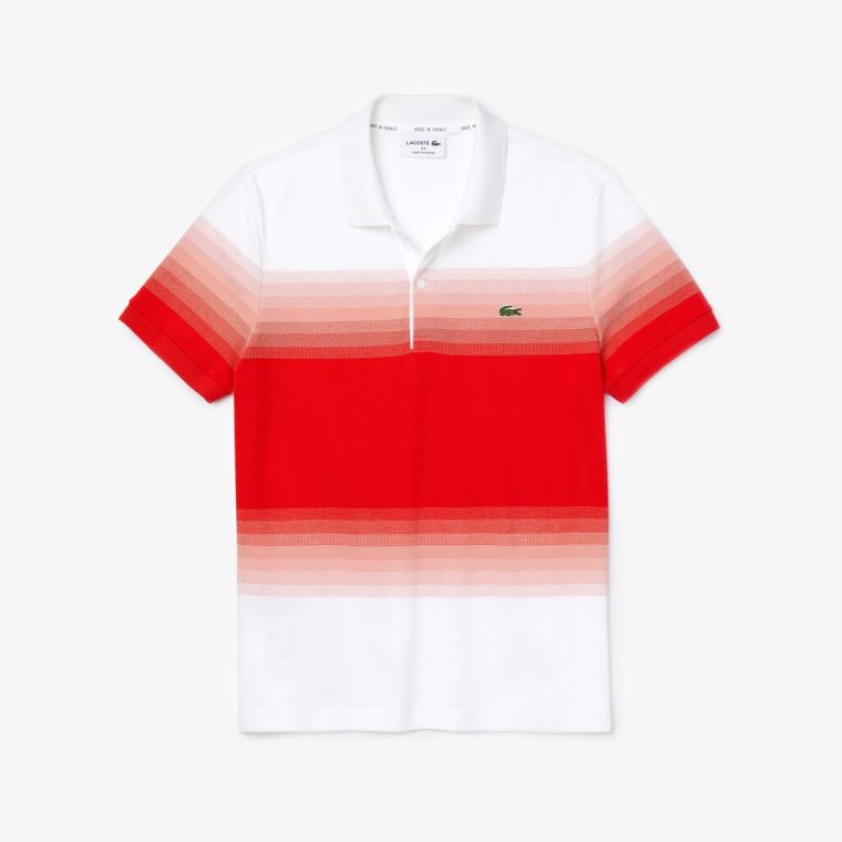 Lacoste Made in France Bomulds Piqué Regular Fit Polo Shirt Hvide Rød | 68rpxVt2