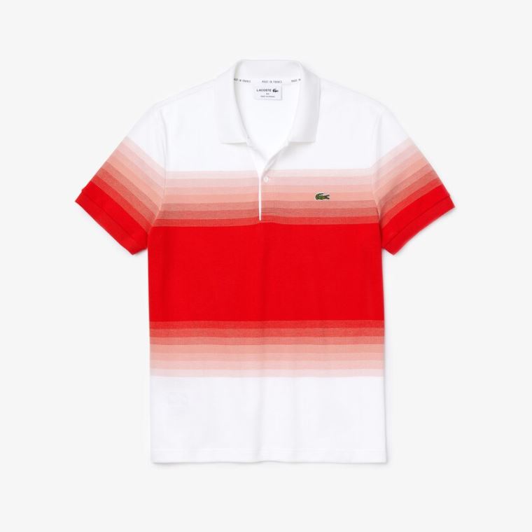 Lacoste Made in France Bomulds Piqué Regular Fit Polo Shirt Hvide Rød | 708kwCg4