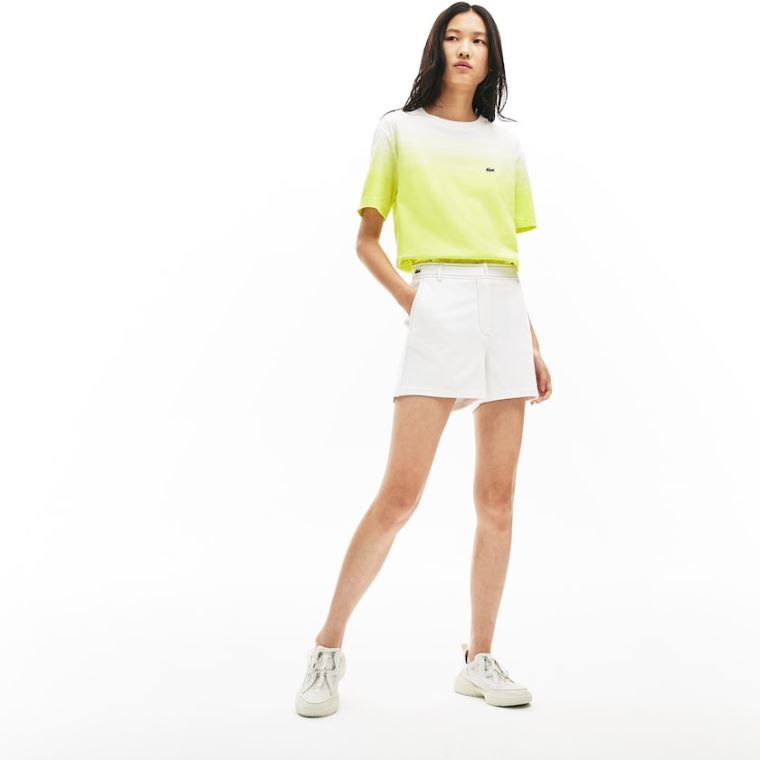 Lacoste Made in France Contrast Stitching Shorts Hvide Mørkeblå Blå | yQxckF1J