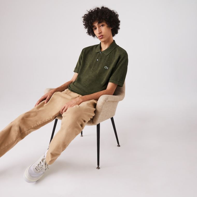 Lacoste Marl Fabric L.12.12 Polo Khaki Grøn | EwTPLPUr