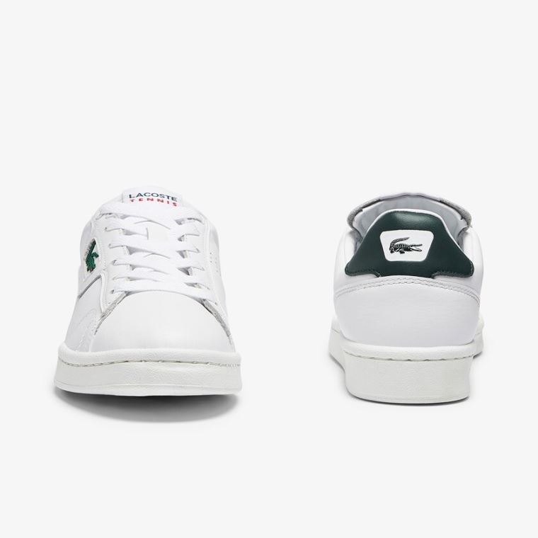 Lacoste Masters Classic Læder Sneakers Hvide Mørkegrøn | 5LB4foMe