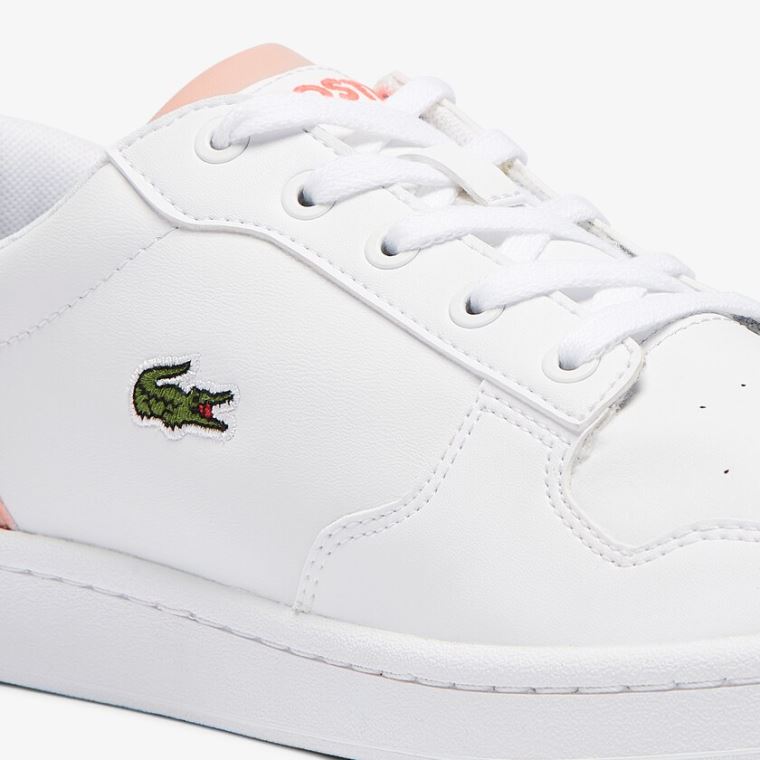 Lacoste Masters Cup Læder and Syntetisk Sneakers Hvide Lyserød | 2eDhXhN6