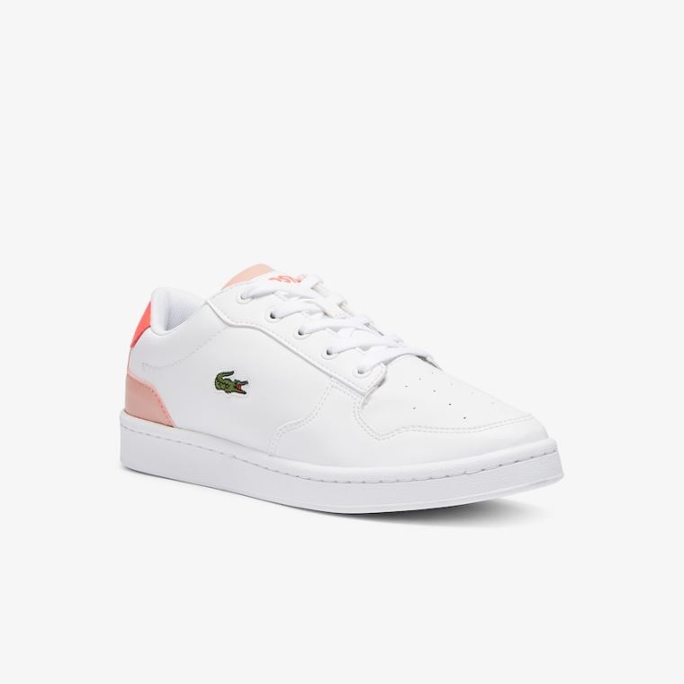 Lacoste Masters Cup Læder and Syntetisk Sneakers Hvide Lyserød | 2eDhXhN6