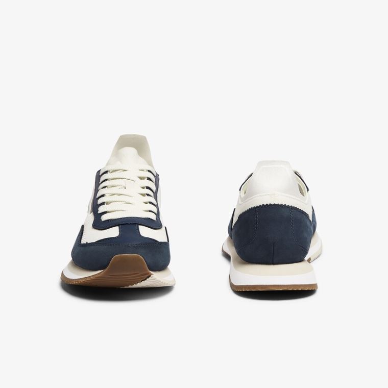 Lacoste Match Break Tekstil Sneakers Hvide Mørkeblå | 8h9O7Pjg