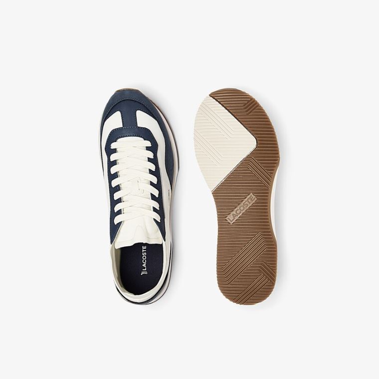 Lacoste Match Break Tekstil Sneakers Hvide Mørkeblå | ZksYFg6E