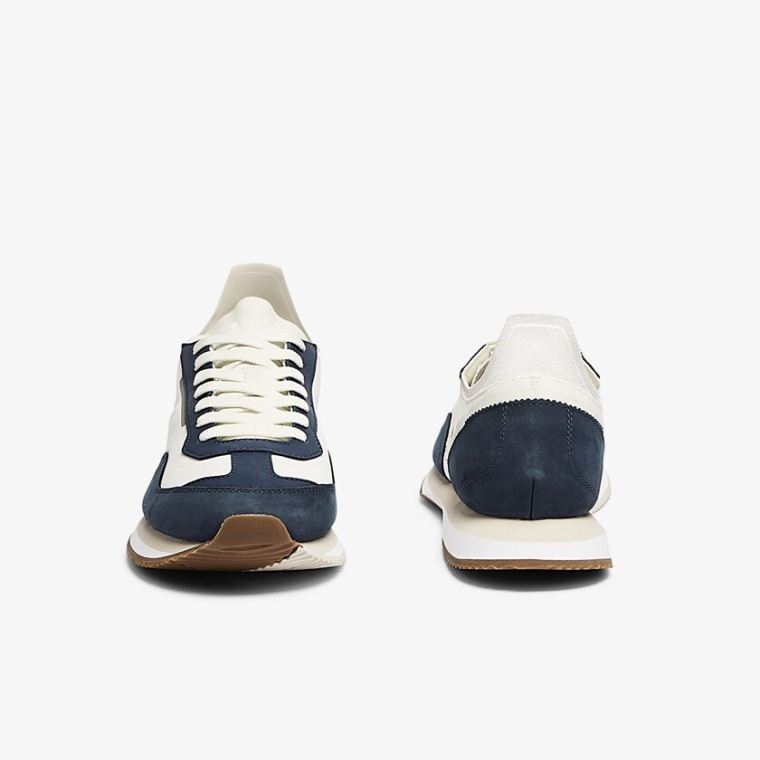 Lacoste Match Break Tekstil Sneakers Hvide Mørkeblå | ZksYFg6E