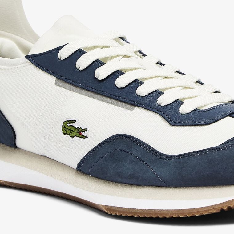 Lacoste Match Break Tekstil Sneakers Hvide Mørkeblå | ZksYFg6E