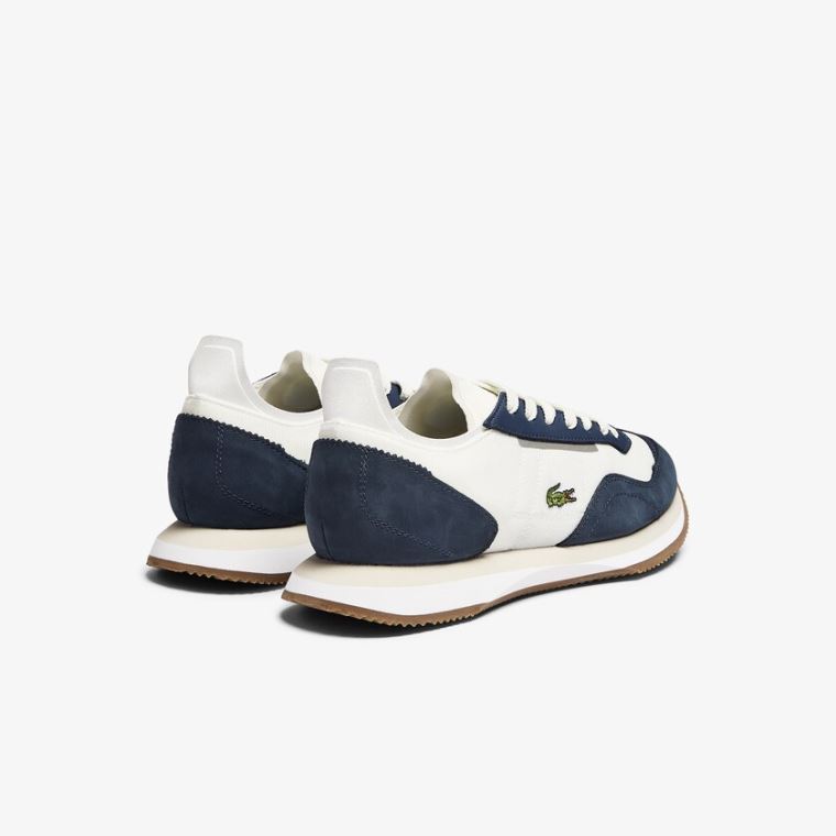 Lacoste Match Break Tekstil Sneakers Hvide Mørkeblå | q69rc2nz