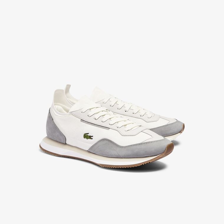 Lacoste Match Break Tekstil Sneakers Hvide Grå | smtztr4U