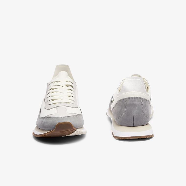 Lacoste Match Break Tekstil Sneakers Hvide Grå | smtztr4U