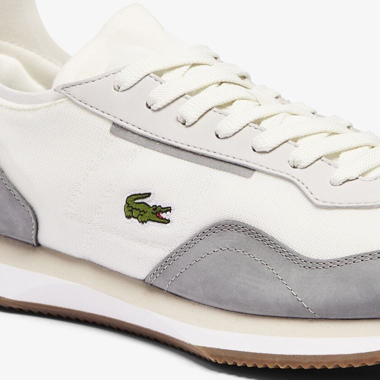 Lacoste Match Break Tekstil Sneakers Hvide Grå | smtztr4U