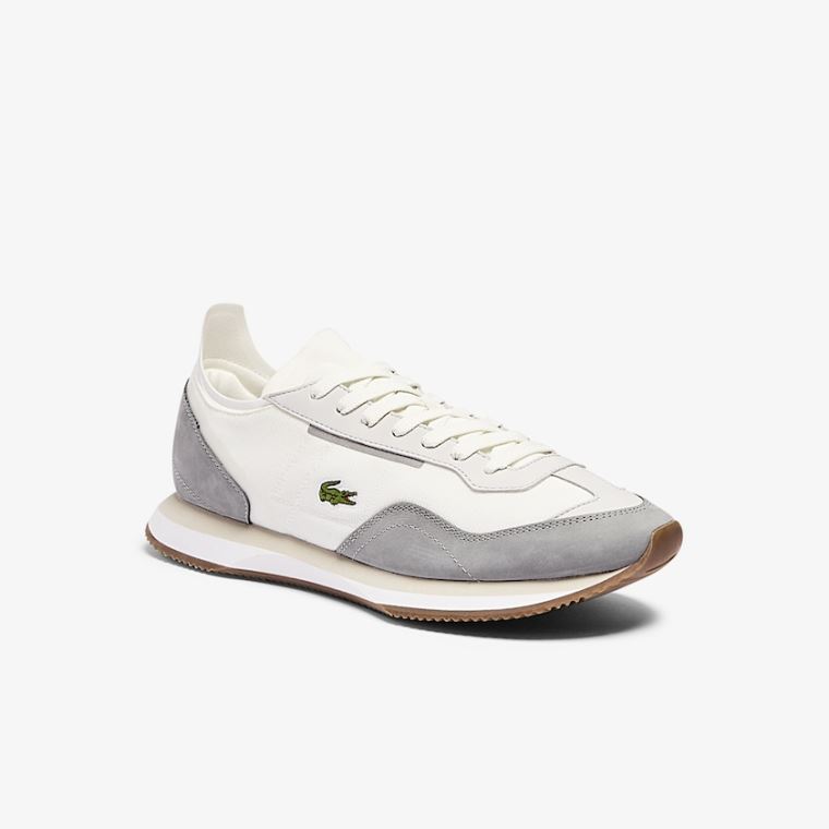 Lacoste Match Break Tekstil Sneakers Hvide Grå | smtztr4U