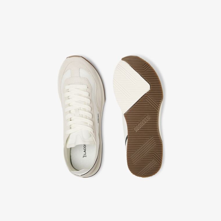 Lacoste Match Break Tekstil and Ruskind Sneakers Hvide Mørkegrøn | 7xJvcUcO