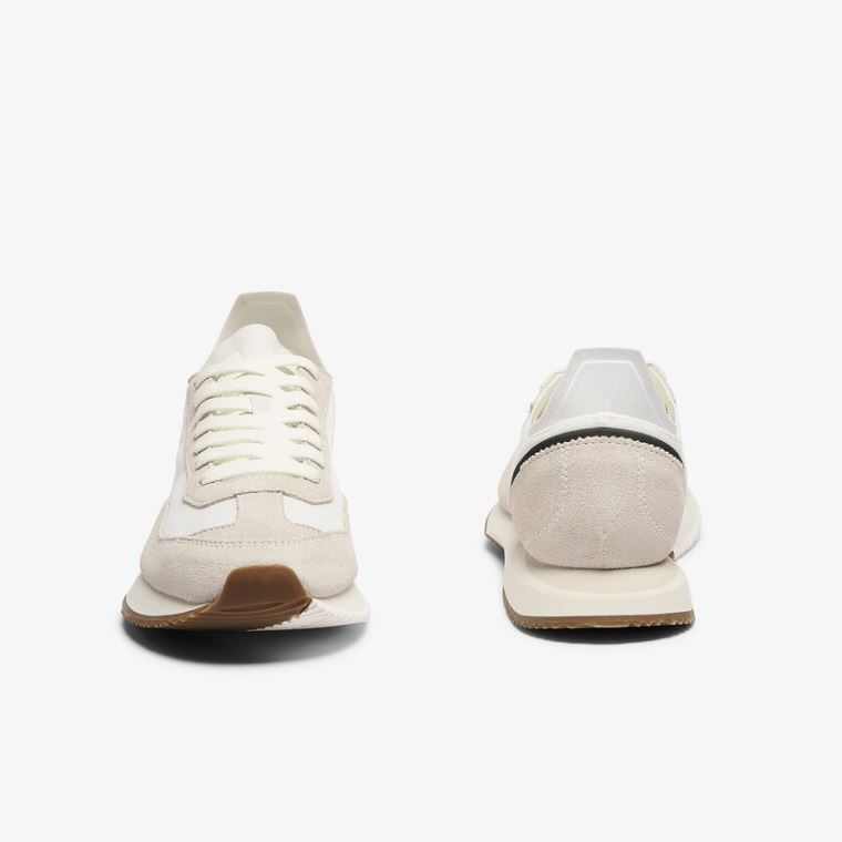 Lacoste Match Break Tekstil and Ruskind Sneakers Hvide Mørkegrøn | 7xJvcUcO