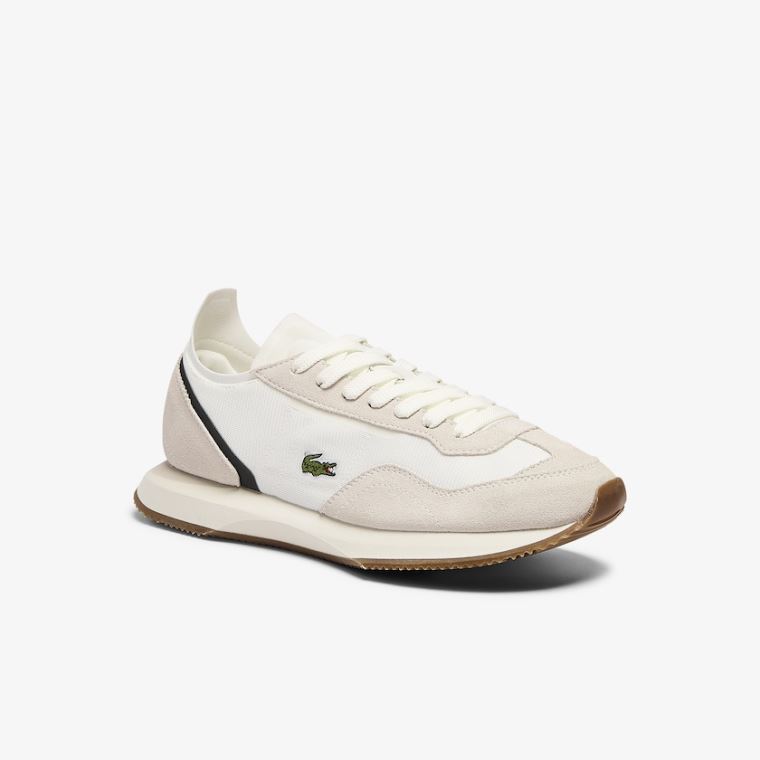 Lacoste Match Break Tekstil and Ruskind Sneakers Hvide Mørkegrøn | 7xJvcUcO