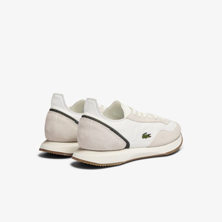 Lacoste Match Break Tekstil and Ruskind Sneakers Beige Grøn | udWhs9CD