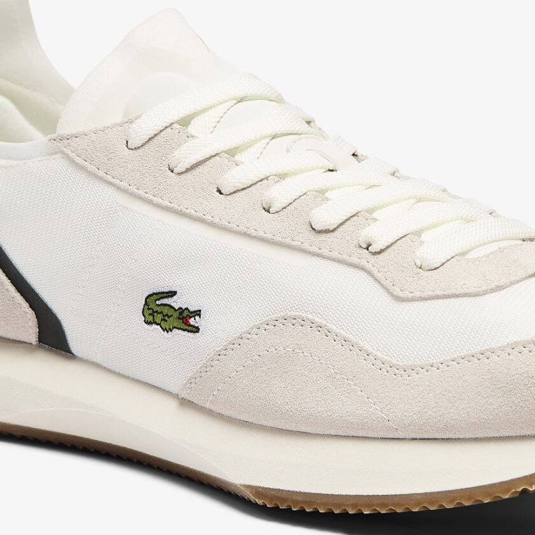 Lacoste Match Break Tekstil and Ruskind Sneakers Beige Grøn | udWhs9CD