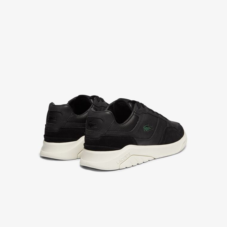 Lacoste Men’s Game Advance Luxe Læder and Ruskind Sneakers Sort Grå | MAARwQn7