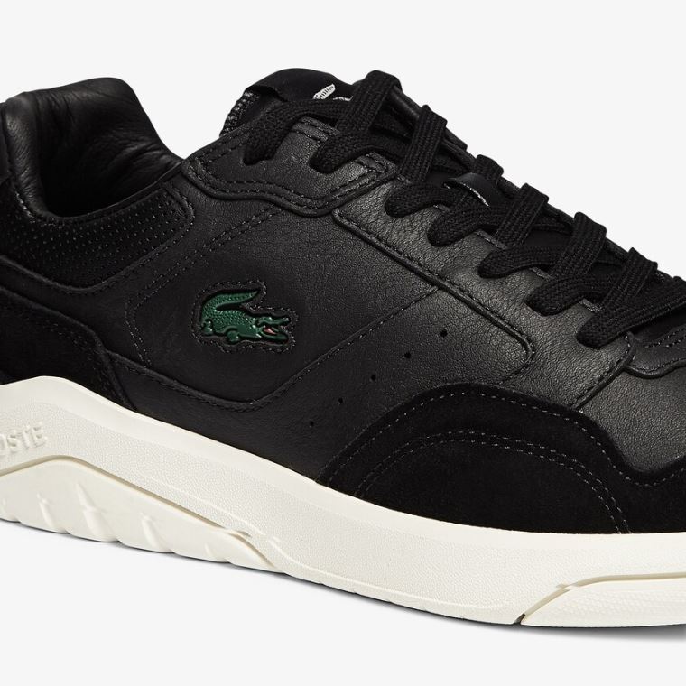 Lacoste Men’s Game Advance Luxe Læder and Ruskind Sneakers Sort Grå | MAARwQn7