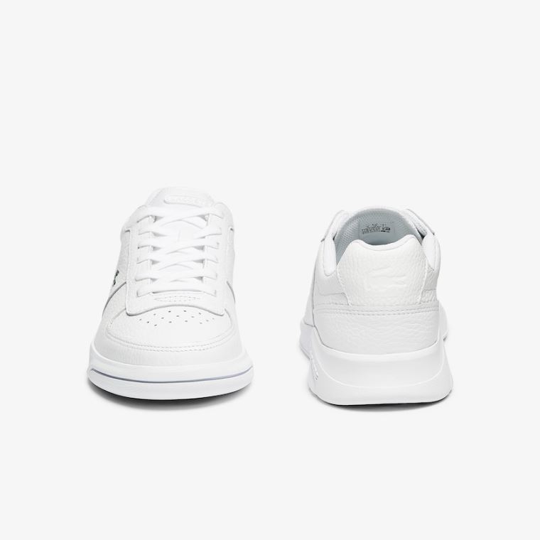 Lacoste Men’s Game Advance Tumbled Læder Sneakers Hvide | s9BQvXuh