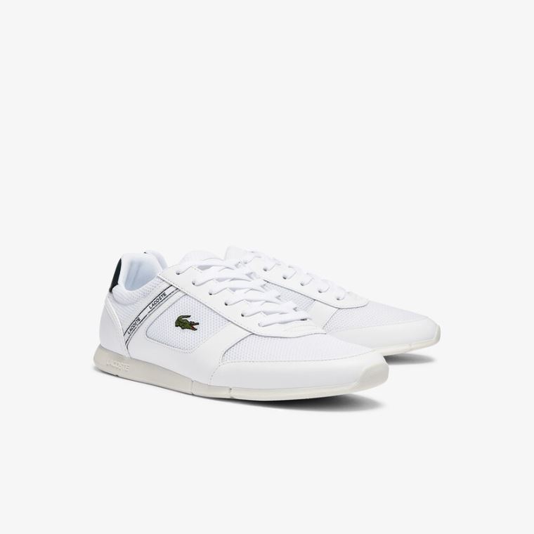 Lacoste Menerva Sports Tekstil and Læder Sneakers Hvide | FU8ezjZi