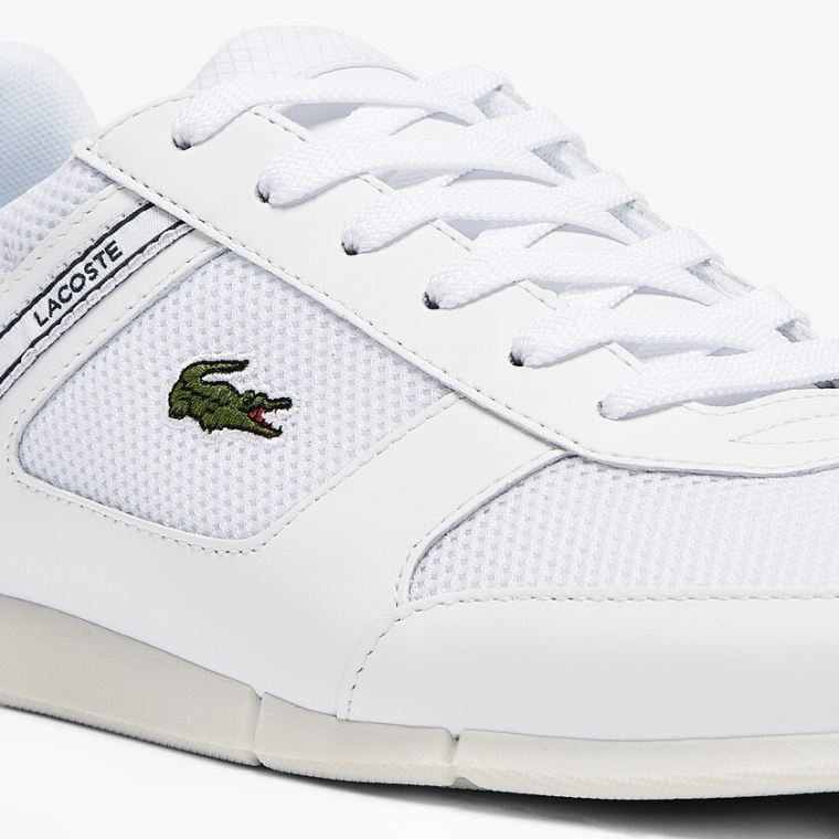 Lacoste Menerva Sports Tekstil and Læder Sneakers Hvide | FU8ezjZi