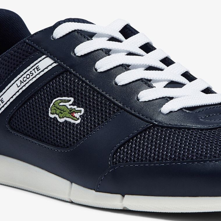 Lacoste Menerva Sports Tekstil and Læder Sneakers Mørkeblå Hvide | xOxOvZAO