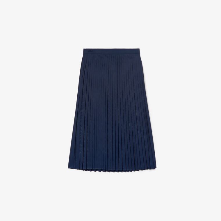 Lacoste Mid-Length Pleated Skirt Mørkeblå Blå | Sc8ezJZE