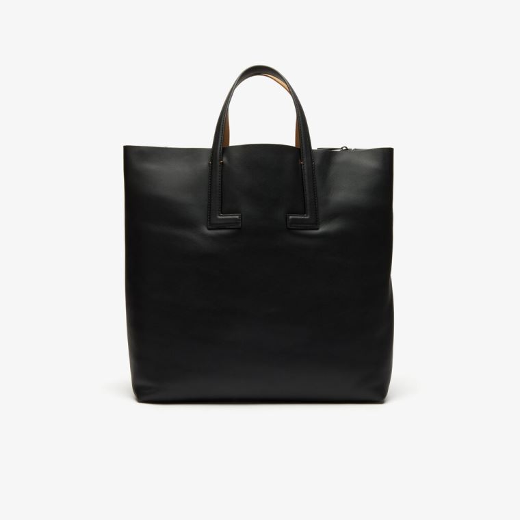 Lacoste Mode Show Two-Tone Læder Double Tote Sort | hbcKXTIs