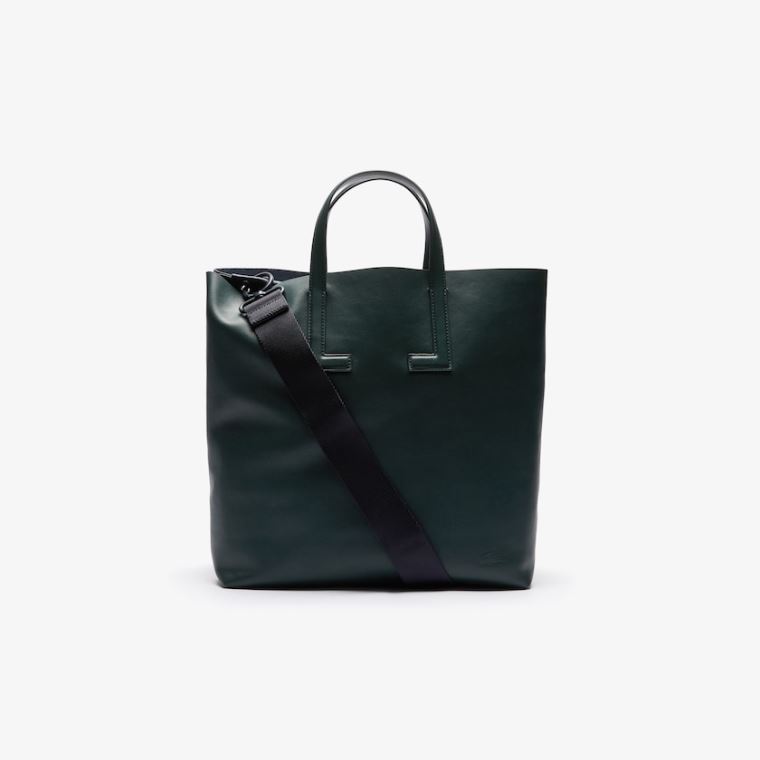 Lacoste Mode Show Two-Tone Læder Double Tote Mørkegrøn | iQvWOWT0