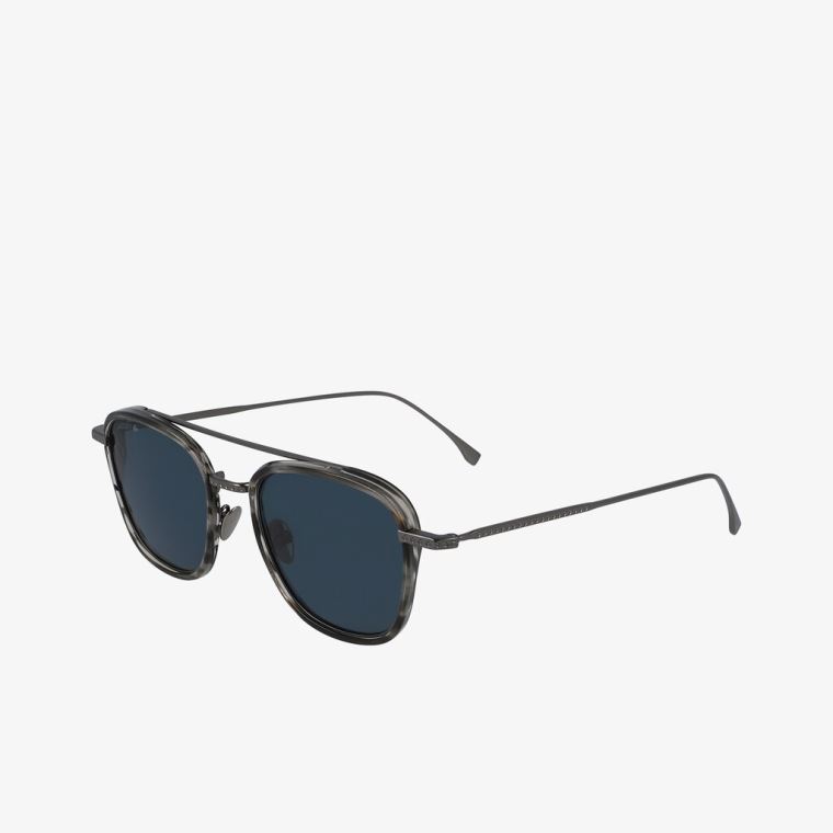 Lacoste Modified Rectangle Metal Novak Djokovic Capsule Sunglasses Grå | Tn0uX6ZC