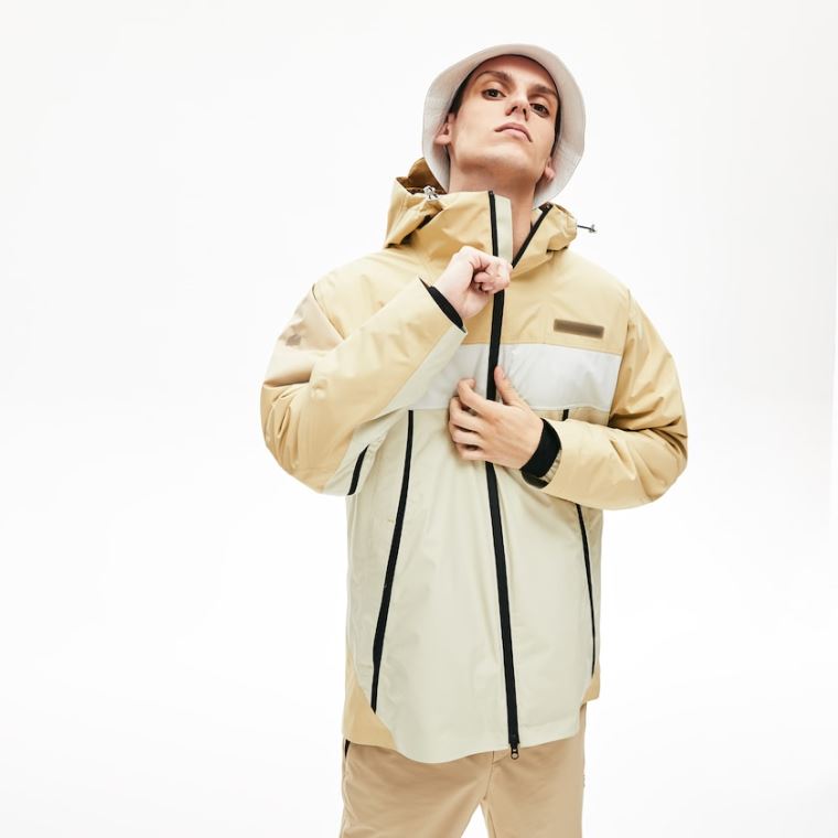 Lacoste Motion Lette Quilted Kort Parka Beige Grå | DbX5aX9x