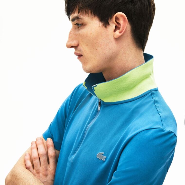 Lacoste Motion Ultra-Lette Bomulds Polo Blå Gul | 2a1IteZm