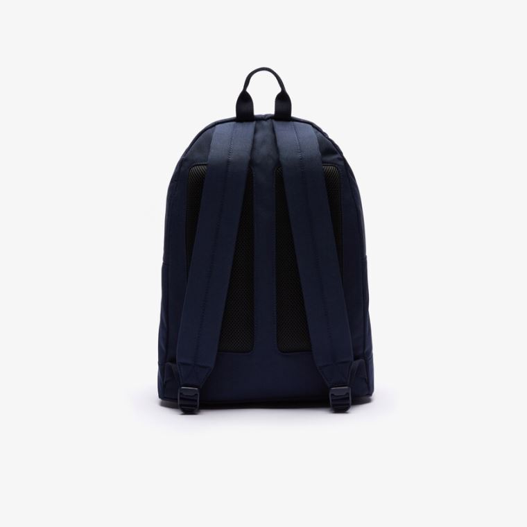 Lacoste Neocroc L27 Lettered Canvas Backpack Mørkeblå Rød | zPtxC7eu