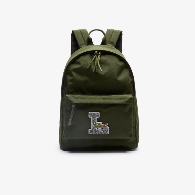 Lacoste Neocroc L Patch Canvas Backpack Olivengrøn | ixg6TeBk