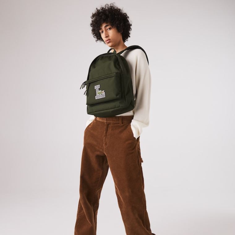 Lacoste Neocroc L Patch Canvas Backpack Olivengrøn | ixg6TeBk