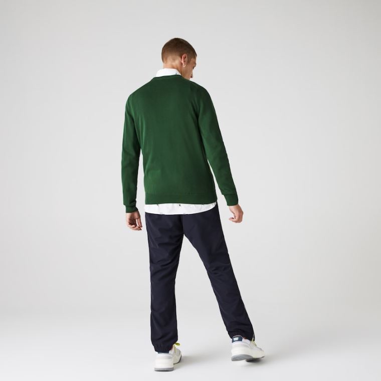 Lacoste Organic Bomulds Crew Neck Sweater Grøn | qMsn8izY