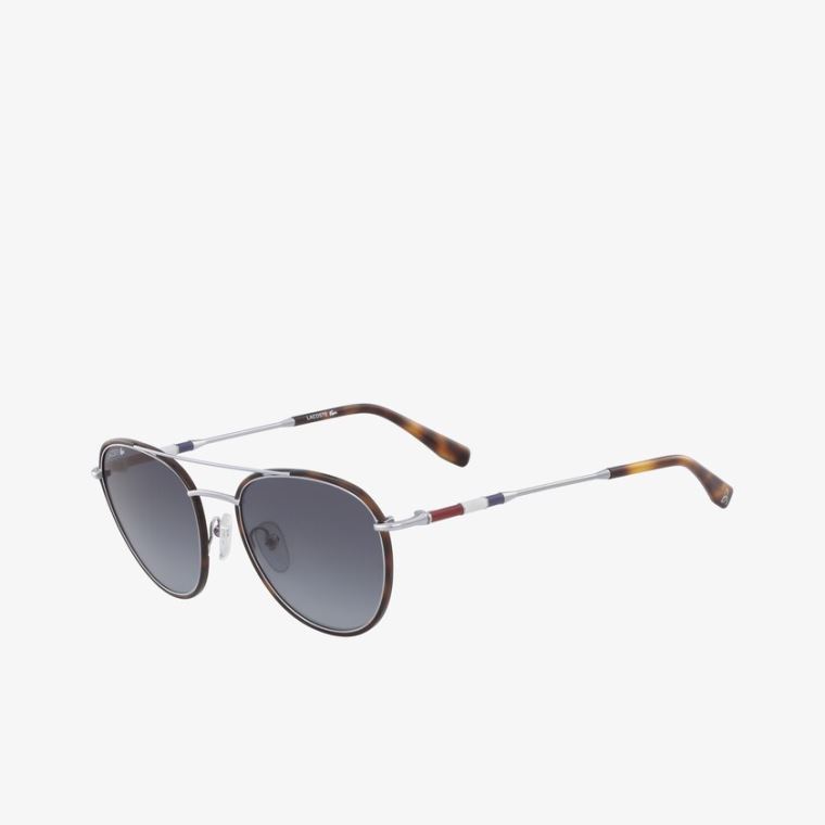 Lacoste Oval Metal Novak Djokovic Kollektion Sunglasses Sølv | okAlODju